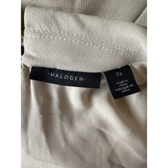 Halogen Jumpsuit Sleeveless Surplice V-Neck Tapered Leg Oxford Tan NWT 3X - Picture 7 of 10